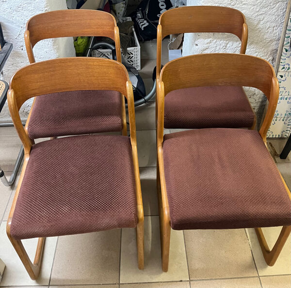 4 chaises traîneau Baumann