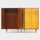 Large vintage mid century modern 5-door Wardrobe in Maple and Teak, 1950s