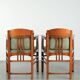 Set of 2 Art Nouveau/Jugendstil dining chairs with suede upholstery