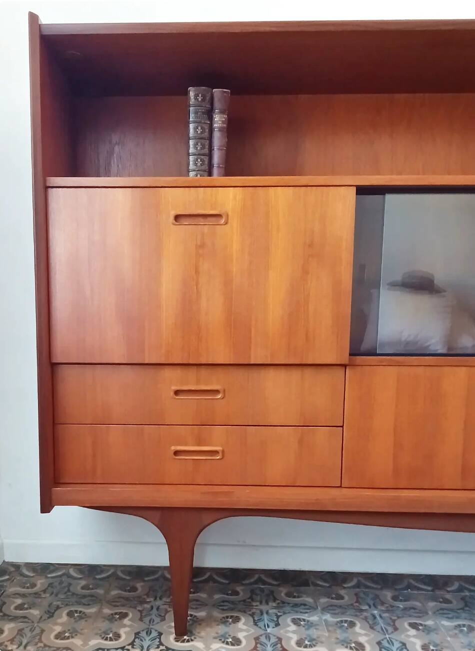 Sideboard library in Scandinavian style made of teak.