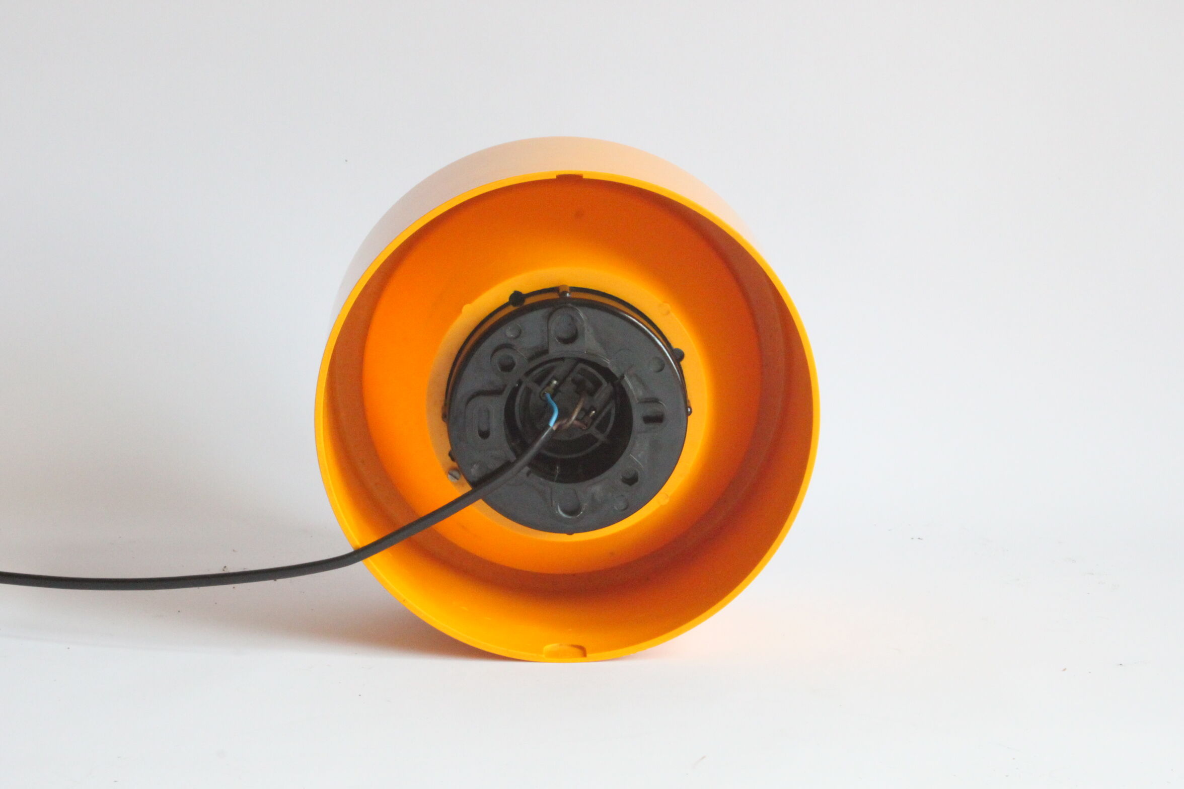 Applique murale en verre opalin vintage et en plastique oranje, années 1970