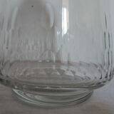 Hand-cut glass decanter, faceted glass cap