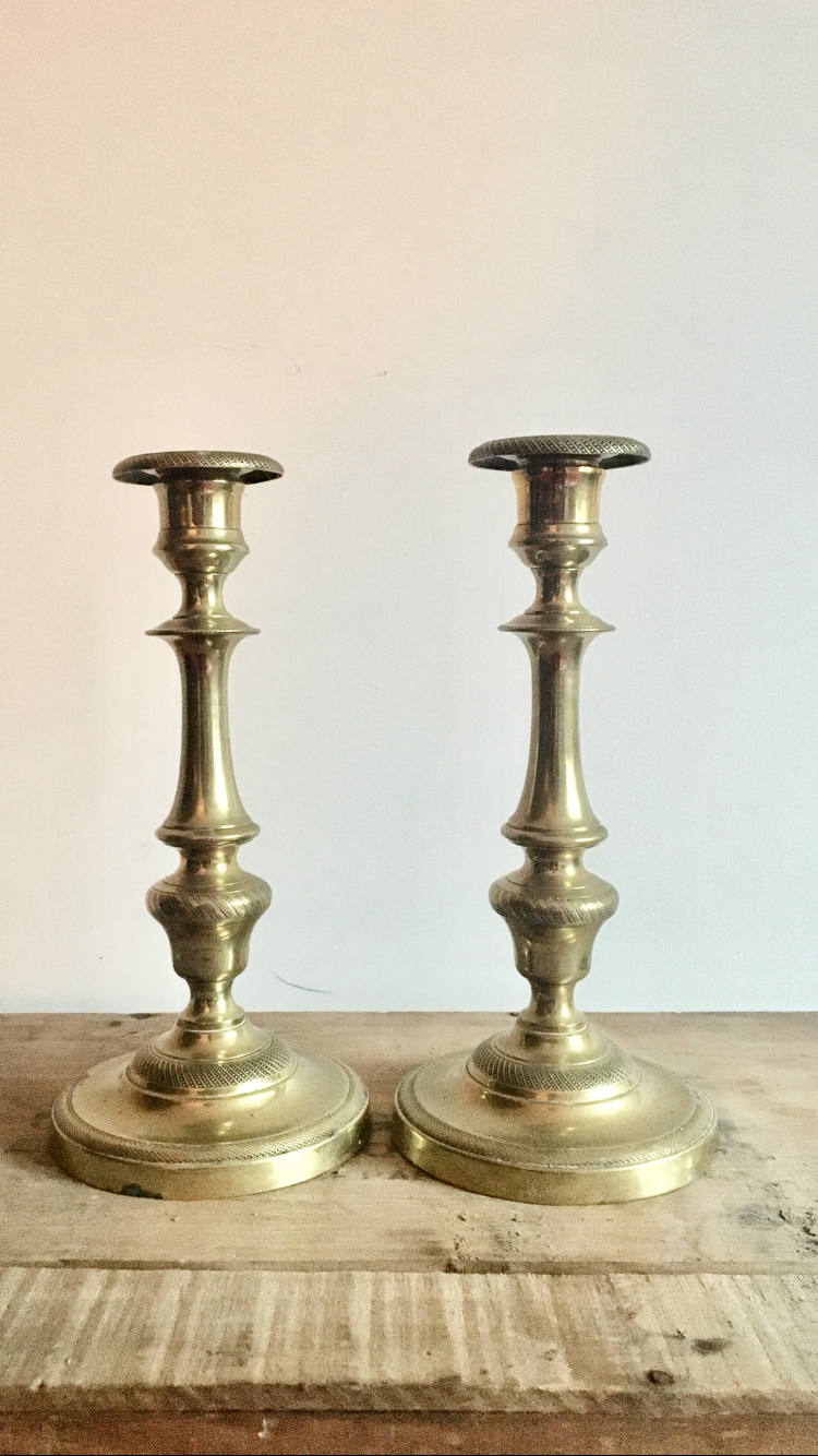 Pair of brass candlesticks