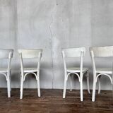 Series of 4 baumann white formica bistro chairs
