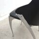 Set of 4 chairs by Bernard Dequet for Protis France Design in cast aluminum and leather, France 1980