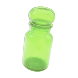 Green glass apothecary style jar