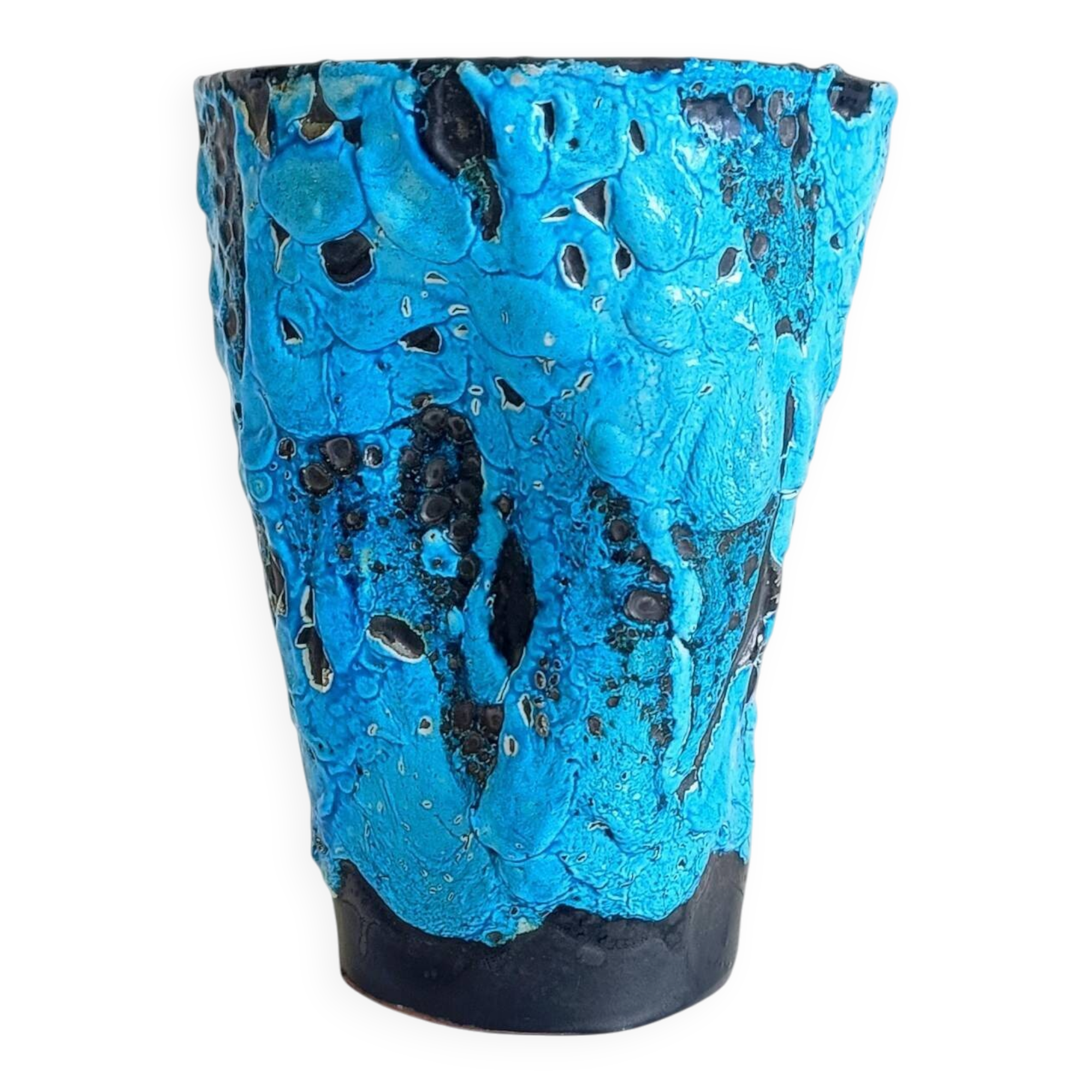 Charles Cart The Cyclops Blue Ceramic Vase, France, 1960s