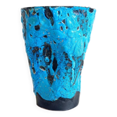 Charles Cart The Cyclops Blue Ceramic Vase, France, 1960s