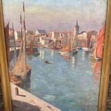 Vue de port signé Xavier Bricard ( 1870-1935)