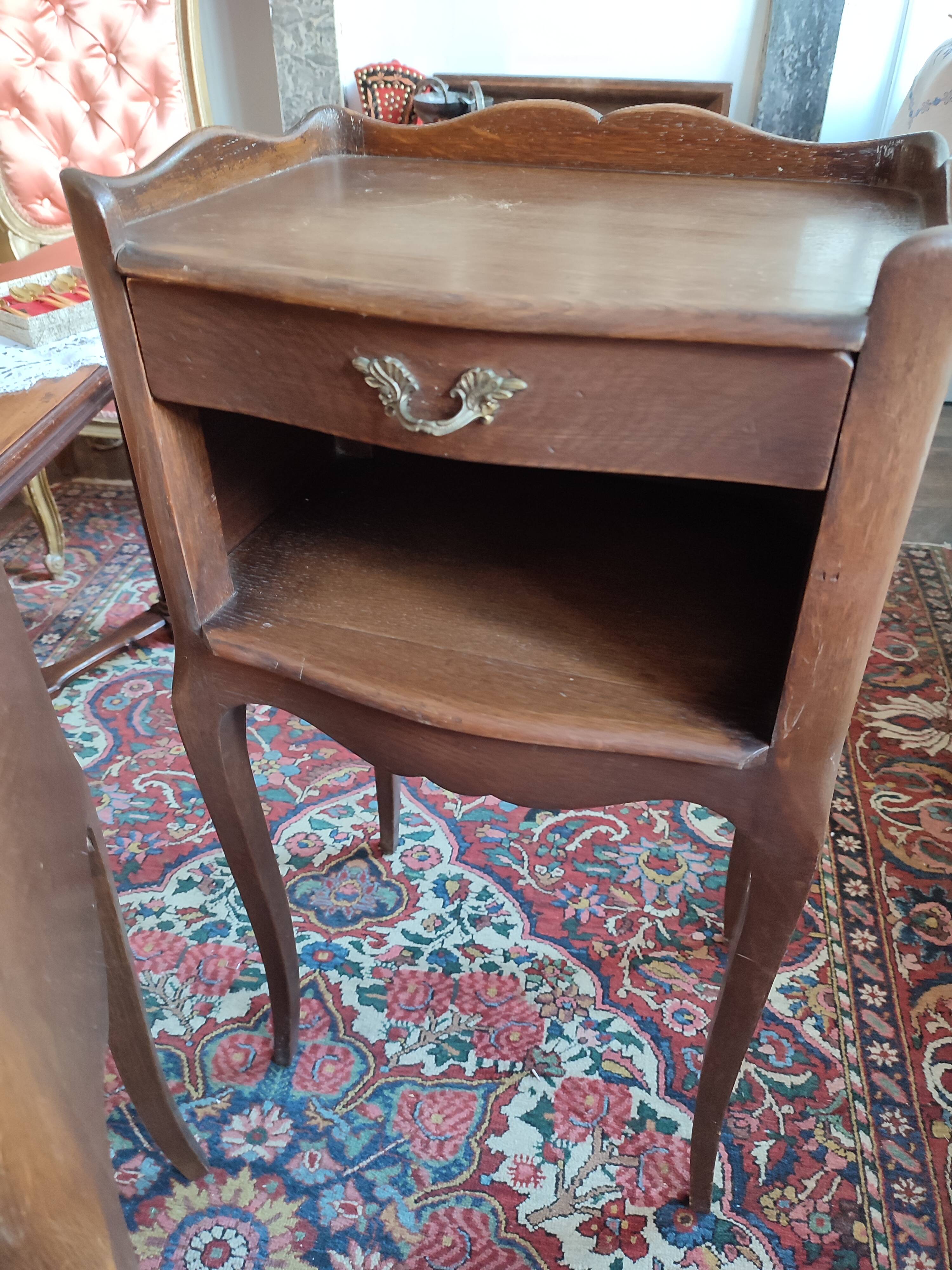 Pair of Louis XV style niche bedside tables