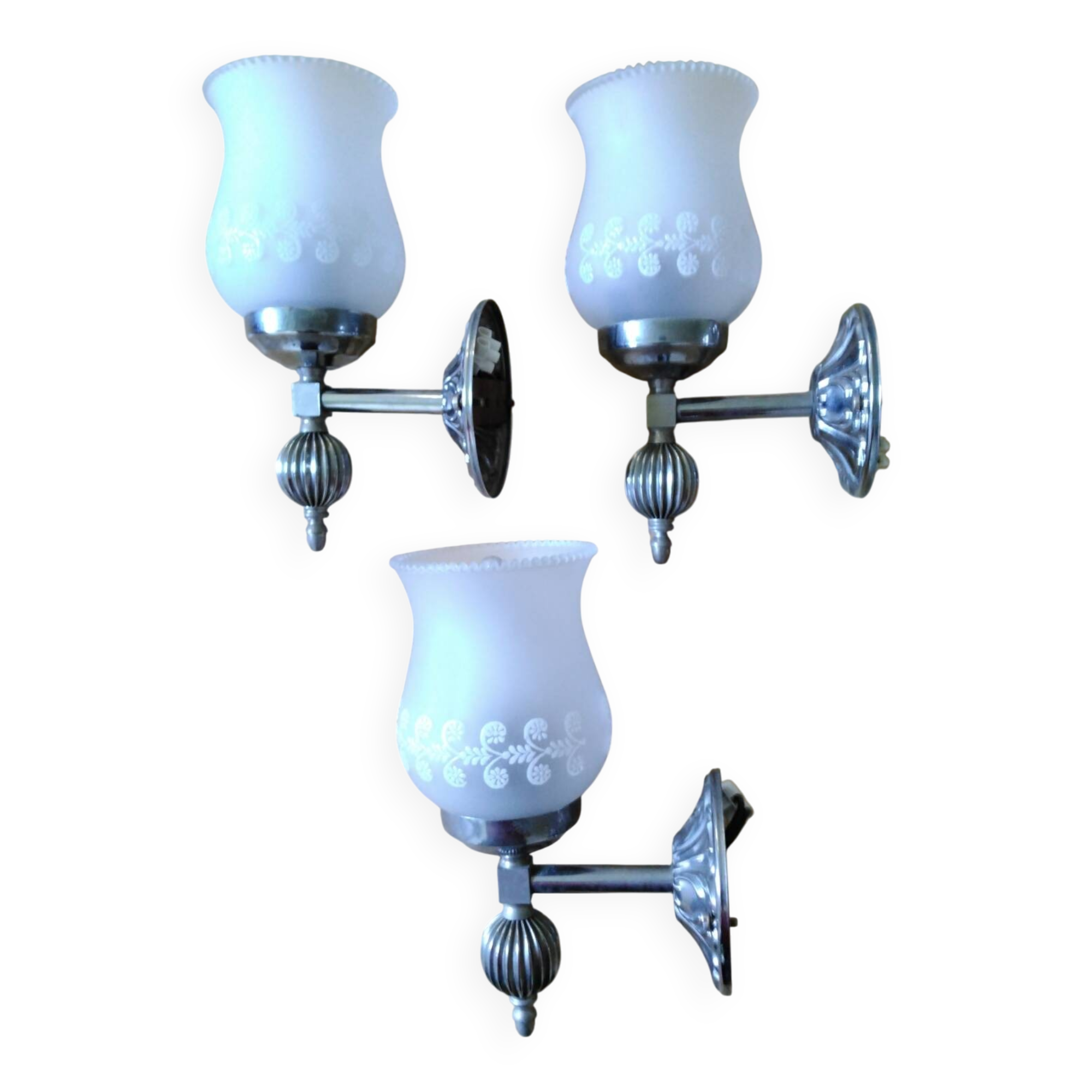 Glass and metal wall lights