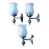 Glass and metal wall lights