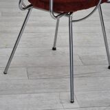 Fauteuil danois des années 1960, état d'origine, accoudoirs en bois de teck, acier chromé.