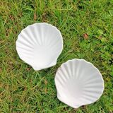 Retro ceramic shell soap dish set