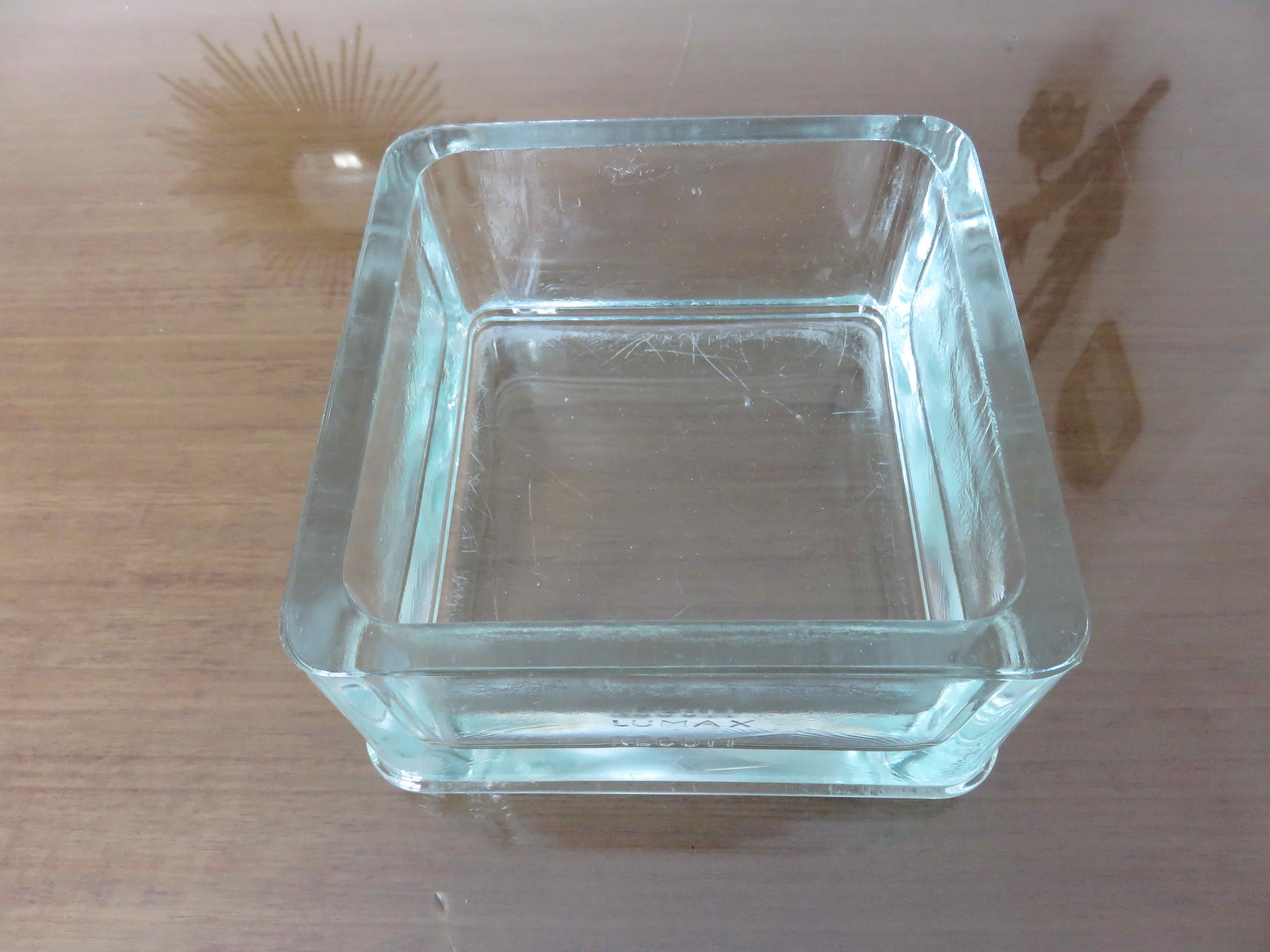 Glass pavé ashtray signed "lumax annealed" 40s 50s