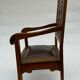 Pair of armchairs trone XIX eme neo gothic sculpts leather seat