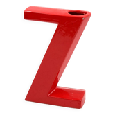 Space age red Z letter ceramic solifleur vase, Marcel Radureau France 1970