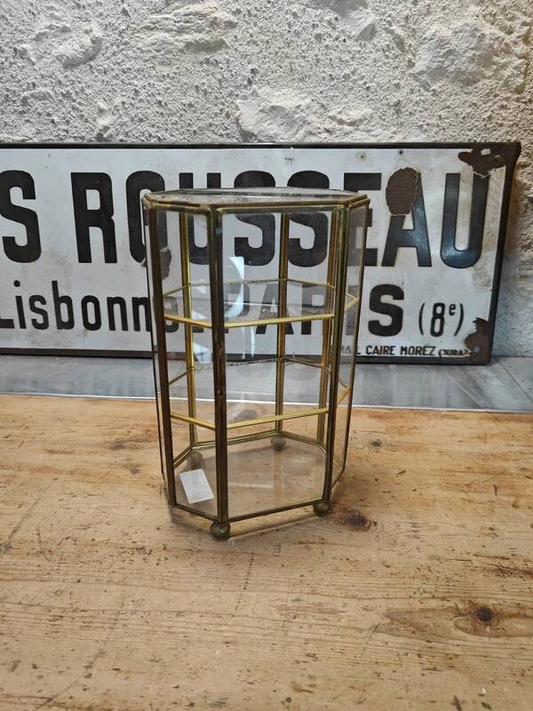 Vintage brass display cabinet