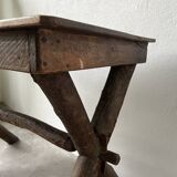 Solid walnut desk, folk art, Savoy, circa 1900
