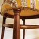 Chaise vintage Thonet en bois courbé : tissu rétro, dossier en canne, yougoslave des années 1970