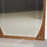 Art Nouveau walnut mirror decorated with holly leaves circa 1900 105x171cm