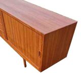 Scandinavian teak curtain sideboard, 4 drawers circa 1960