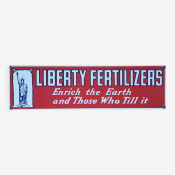 Plaque en fer "liberty Fertilizers"