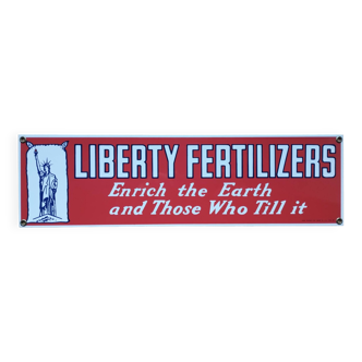 Plaque en fer "liberty Fertilizers"