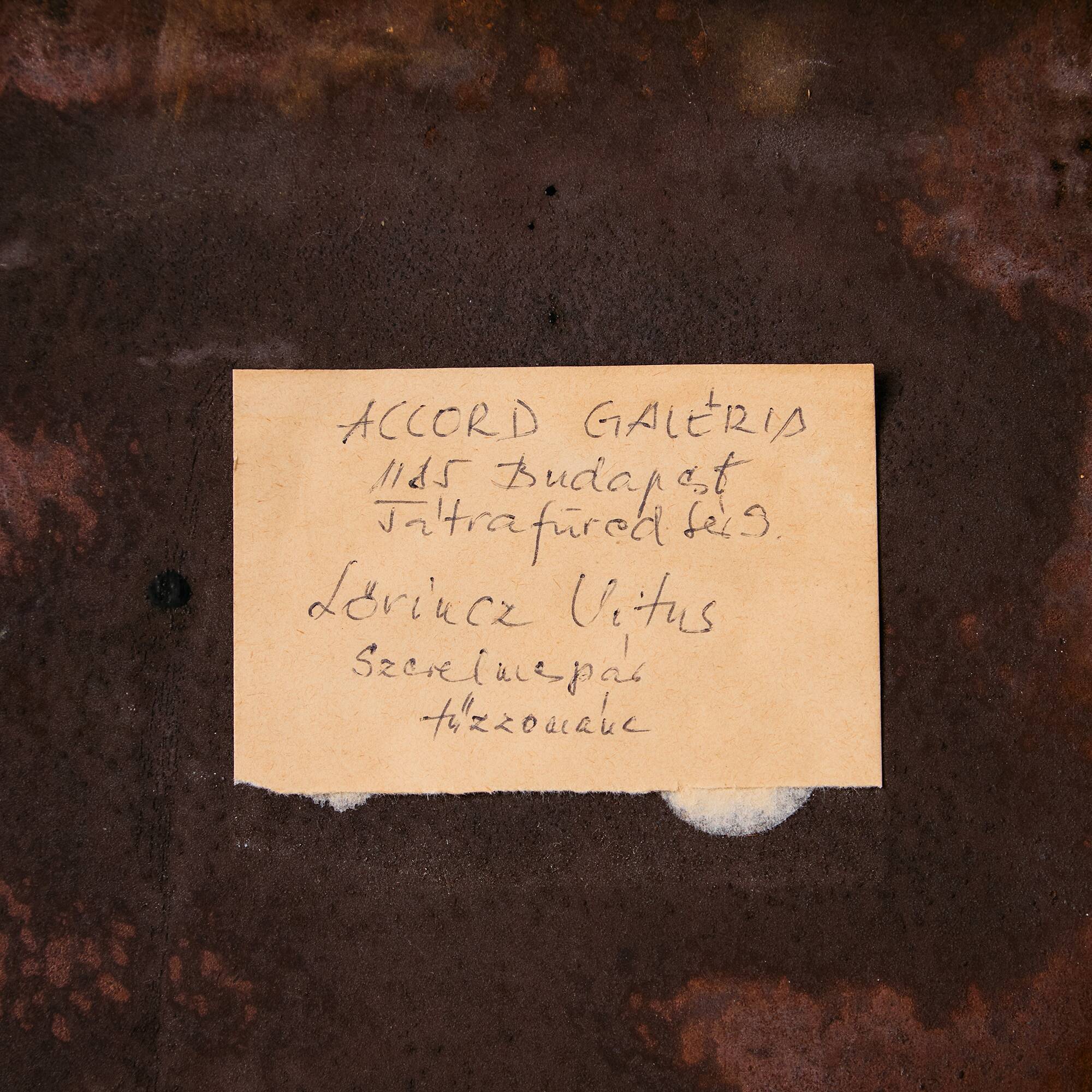 Lovers enamel artwork by Vitus Lőrincz