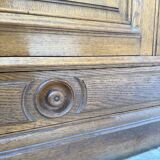 Old XL Napoleonic oak glass bookcase, 19th century