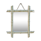 Patinated bamboo mirror