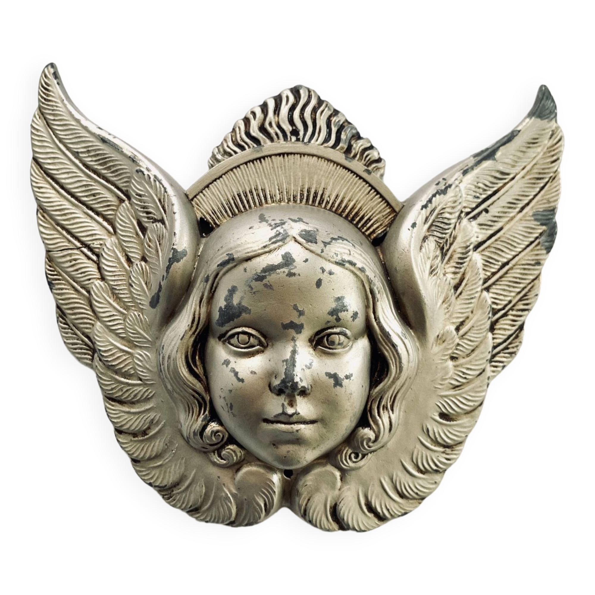 Décoration murale, enseigne tête métal 16 x 13 cm