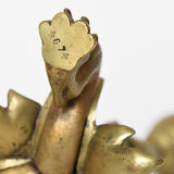 Pair of gilded bronze candlesticks decorated with lizards