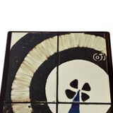 Vintage plant table small side table with rosewood tiles