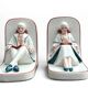 Pair of Art Deco ceramic bookends from 1930 signed by Henri Delcourt Desvres.
