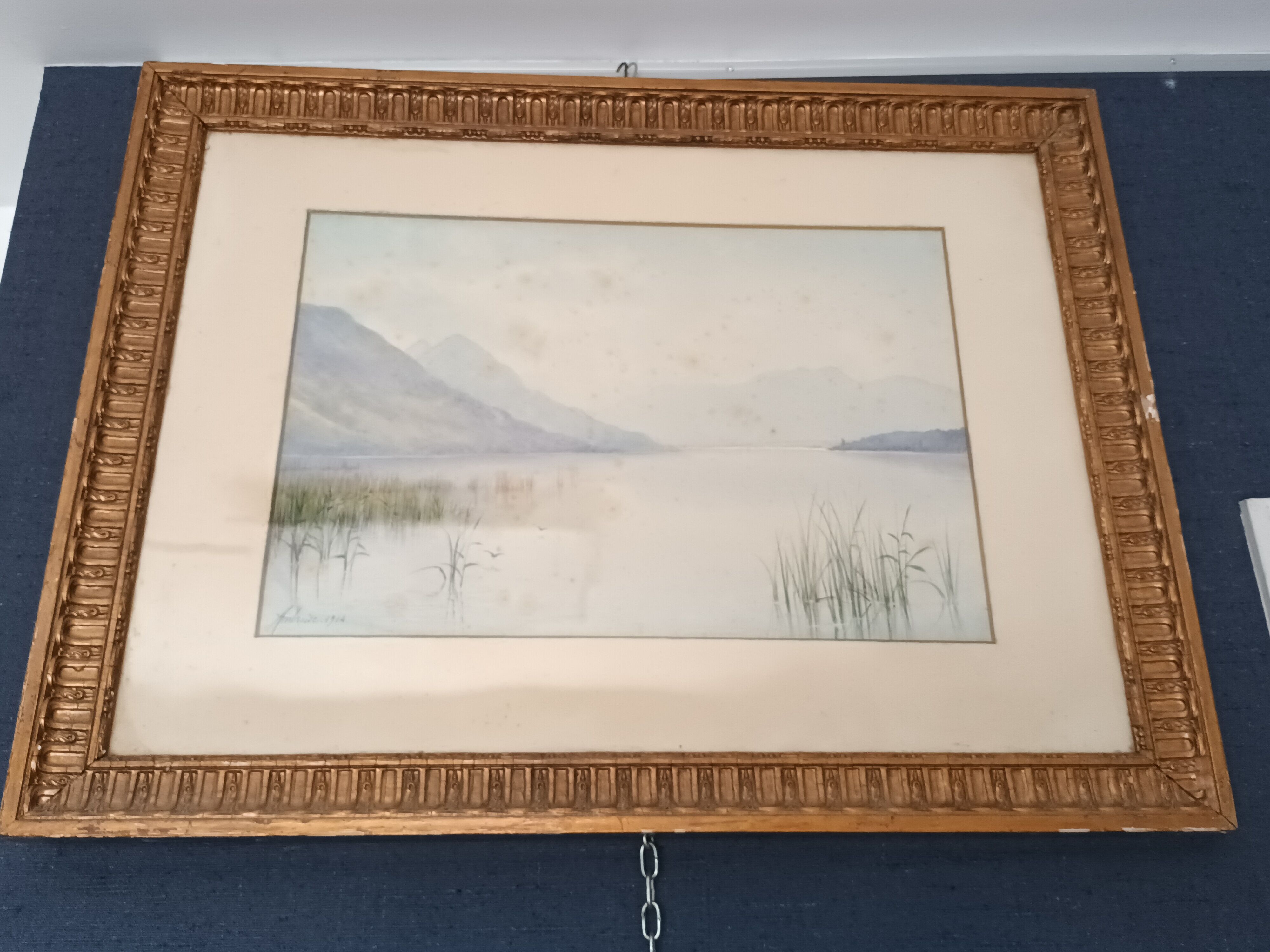 Pastel landscape signed ambroise 1914