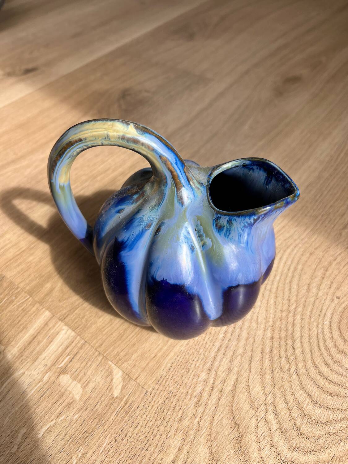 Alphonse blue ceramic sheep water pitcher