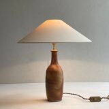 Lampe pied bouteille en grès 19eme