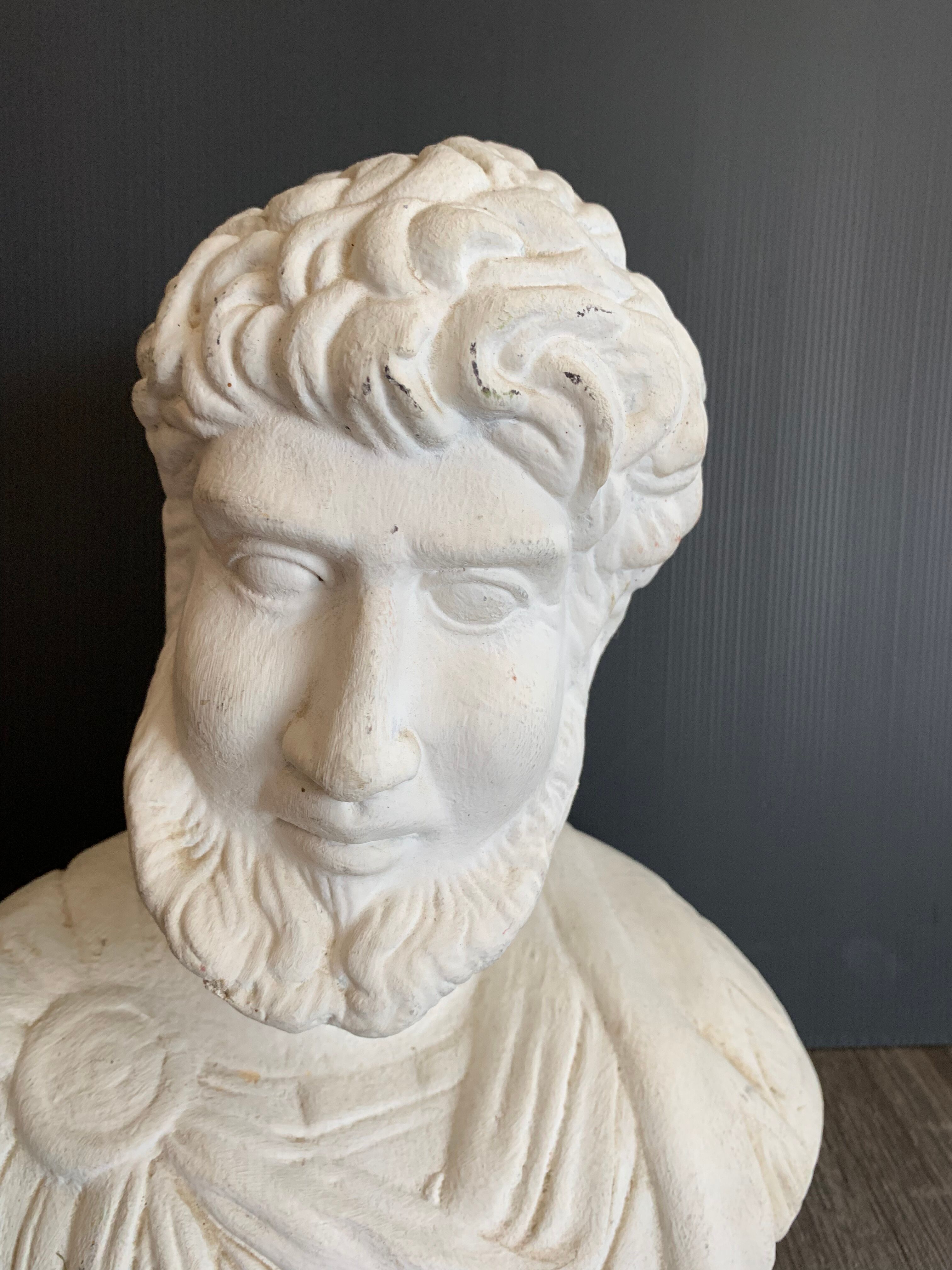 Bust in plaster Greek emperor