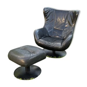 Fauteuil style egg chair - ottoman