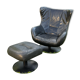 Fauteuil style egg chair et son ottoman