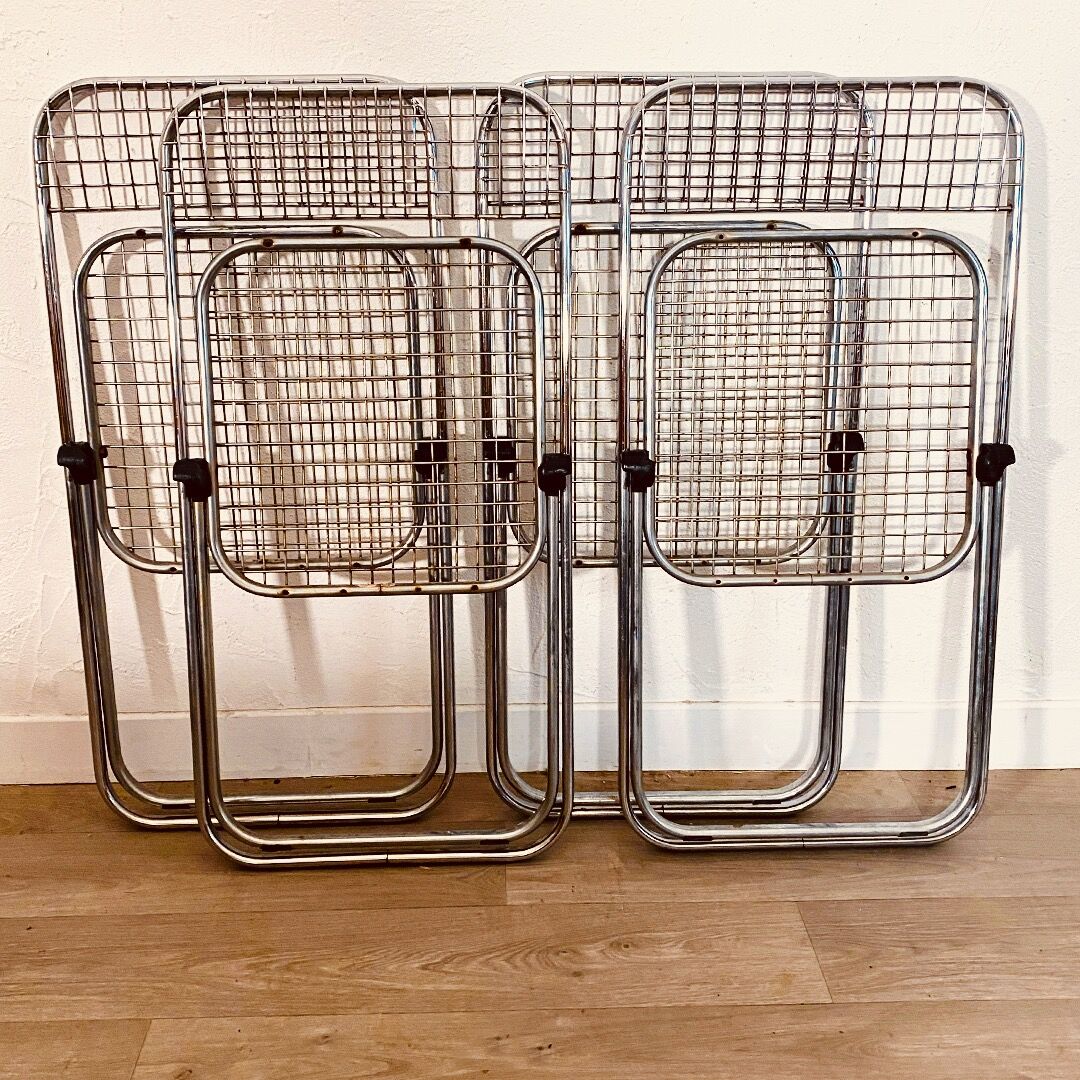 4 chaise pliantes chromées de Talin Cornedo