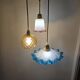 Suspension 3 globes en verre et 3 couleurs