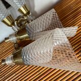 Pair of double sconces in brass 1950