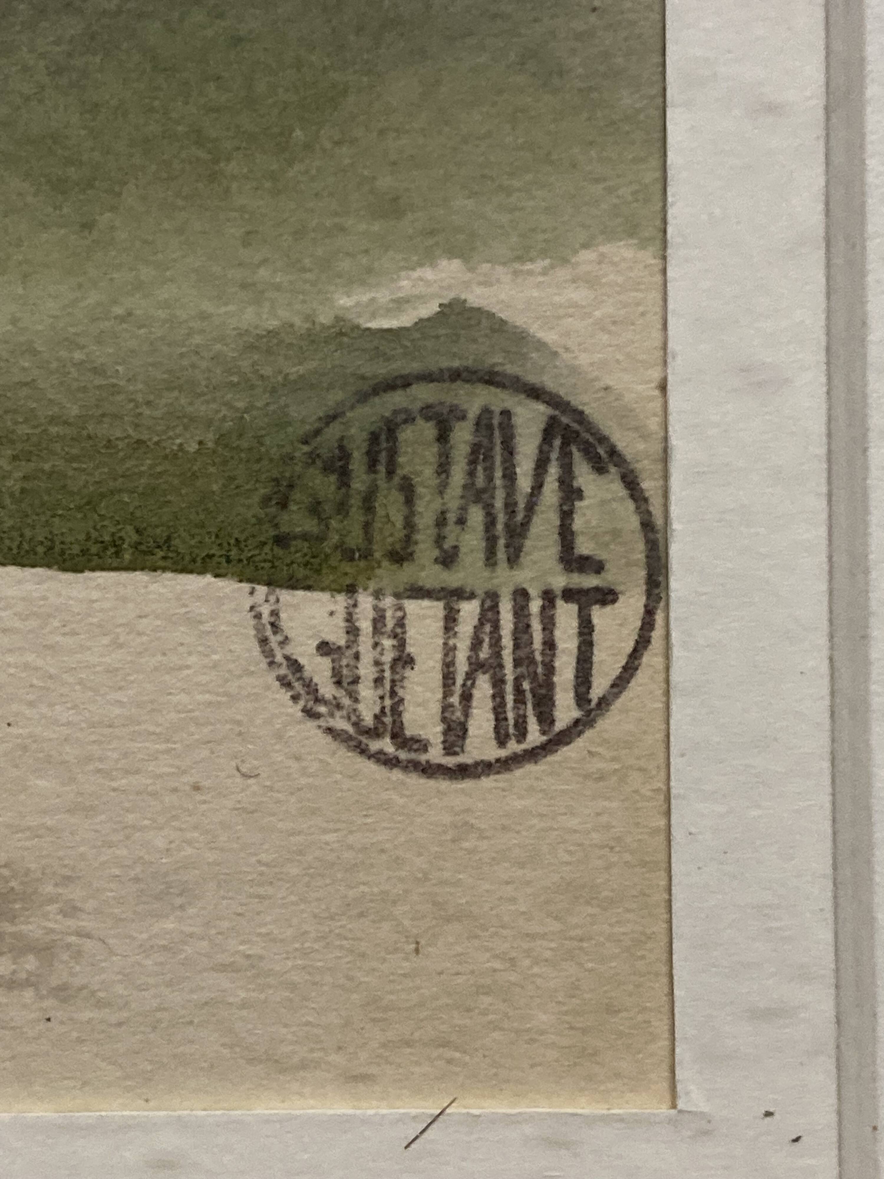 Landscape framed by Gustave Guétant (1873-1953)