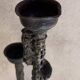 Brutalist iron candle holder
