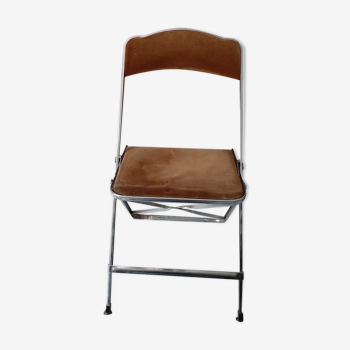 Suite 6 folding chairs chrome vintage velvet 70's