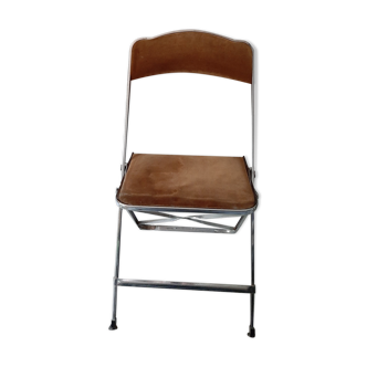 Suite 6 folding chairs chrome vintage velvet 70's