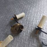3 brass sconces with lampshade, 50