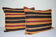 Turkish lumbar kilim cushion covers